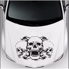 Car Vinyl Decals Interesting Custom Triple Skull Sticker Decoration Accessories