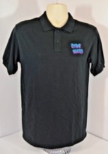 VTG Anvil Ride Hard Retro Neon Logo Polo Golf Shirt Black Mens M Made in USA