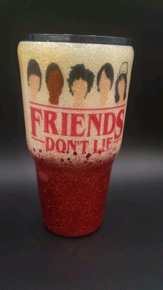 Taza vaso roja, ladrillo/crema brillo epoxi hecha a mano por Ashleefay 30 oz #TA2 Foto 2 de 4