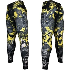 FY-125 RAVEN SKULL Compression Skin Tight Base layer MMA Spats Rash guard BJJ