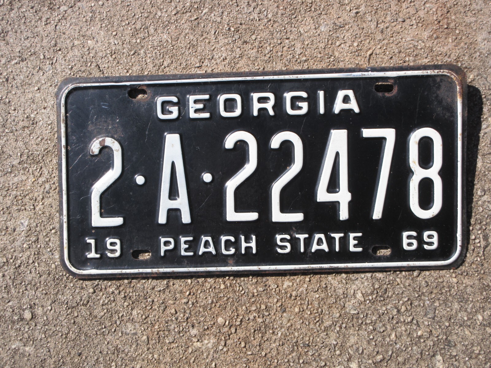 1969 License Plate GA 2 A 22478 Chevrolet Ford Chevy Dekalb