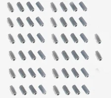 50 Pack 10-24 X 3/4" Long Hex Coupling Nut with Zinc Plate NCUP#10C000STLZN