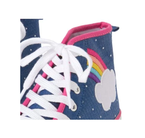 NUEVO CON ETIQUETAS Gymboree Bebé Niñas Talla 5 7 8 Zapatillas Altas de Lona Arco Iris NUEVAS Foto 2 de 2
