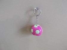 Old  Unique Collectible Key Chain 1.25"in Hard Plastic Colorful Soccer Ball