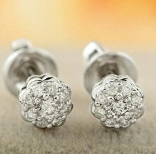 14K Weiß Gold Bündel Set Natürlicher Diamant Ohrstecker Für Damen Geburtstag