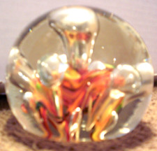 Unbranded Paperweight 3-D Globe Lead Crystal Glass Collectible Rare