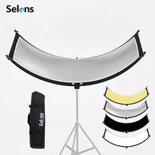 Selens 23"x70" Curved Light Studio Reflector Clamshell   Portrait Photography