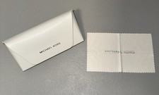 New Michael Kors White Sunglasses Case - w/ Cleaning Cloth