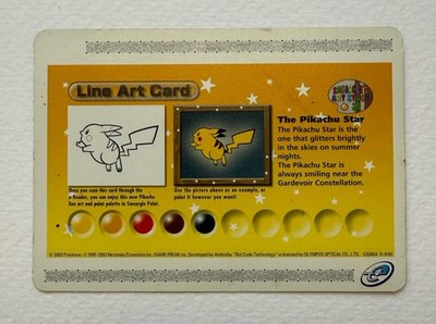 Pikachu Card E-Reader Pokemon Channel Gamecube Line Art 