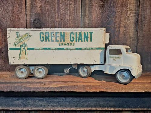 Vintage c.1953 TONKA COE Tractor Trailer Green Giant Brands Advertising