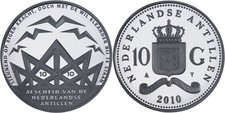 Netherlands Antilles: 10 Gulden Silver 2010 (Farewell to the Antilles) - Proof