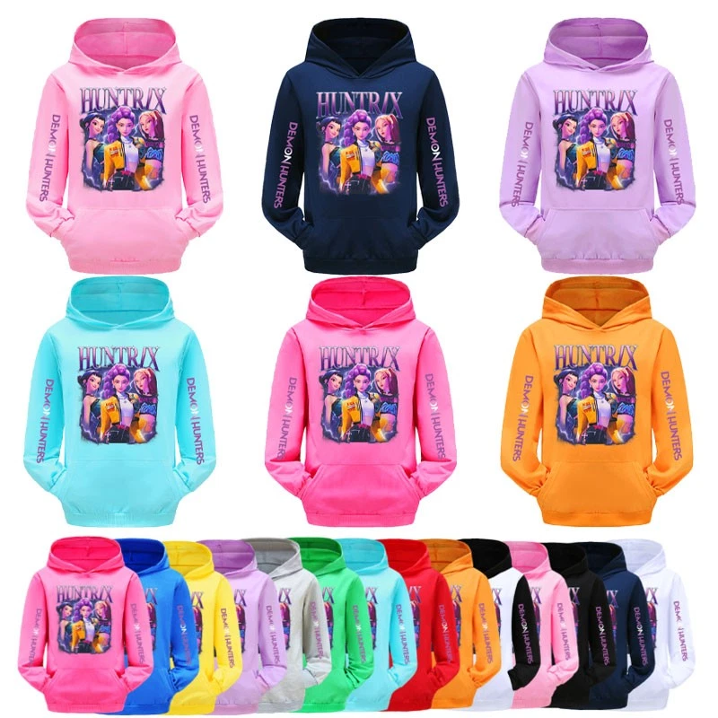 Kids Boys Girls KPOP Devil Hunters Casual Hoodie K-POP Sweatshirt Jumper Tops