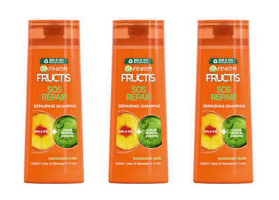 Garnier Fructis 3x SOS Repair Frauen Shampoo 400 ml   Für geschädigtes Haar