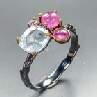 Jewelry ring Natural Aquamarine Ring 925 Sterling Silver Size 8 /R467000