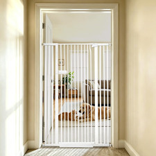 Extra Tall Cat Gate 55.12" High 29.92"-42.51" Wide Pet Gate White