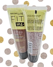 Maybelline Fit Me Tinted Moisturizer #370 - Aloe - 1 fl oz - NEW Sealed 2 Pack