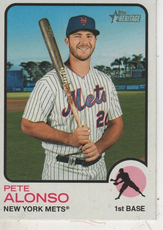 Pete Alonso 2022 Topps Heritage Baseball #54 New York Mets Sports Card Modern 