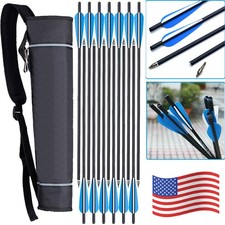 Archery 20" Carbon Crossbow Bolts +/or Quiver Arrows 4" Vanes Hunting Shooting