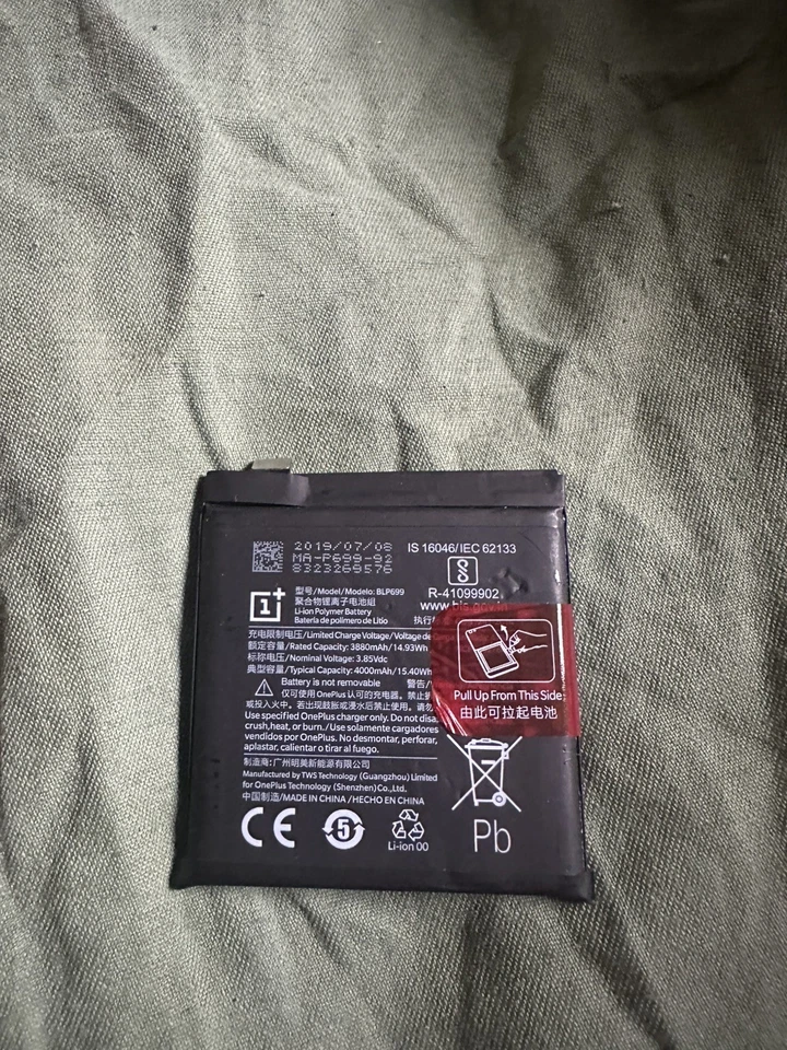  OnePlus 7 Pro  Li-Polymer battery model BLP699 3.85V 3980mAh for - Image 2 of 2