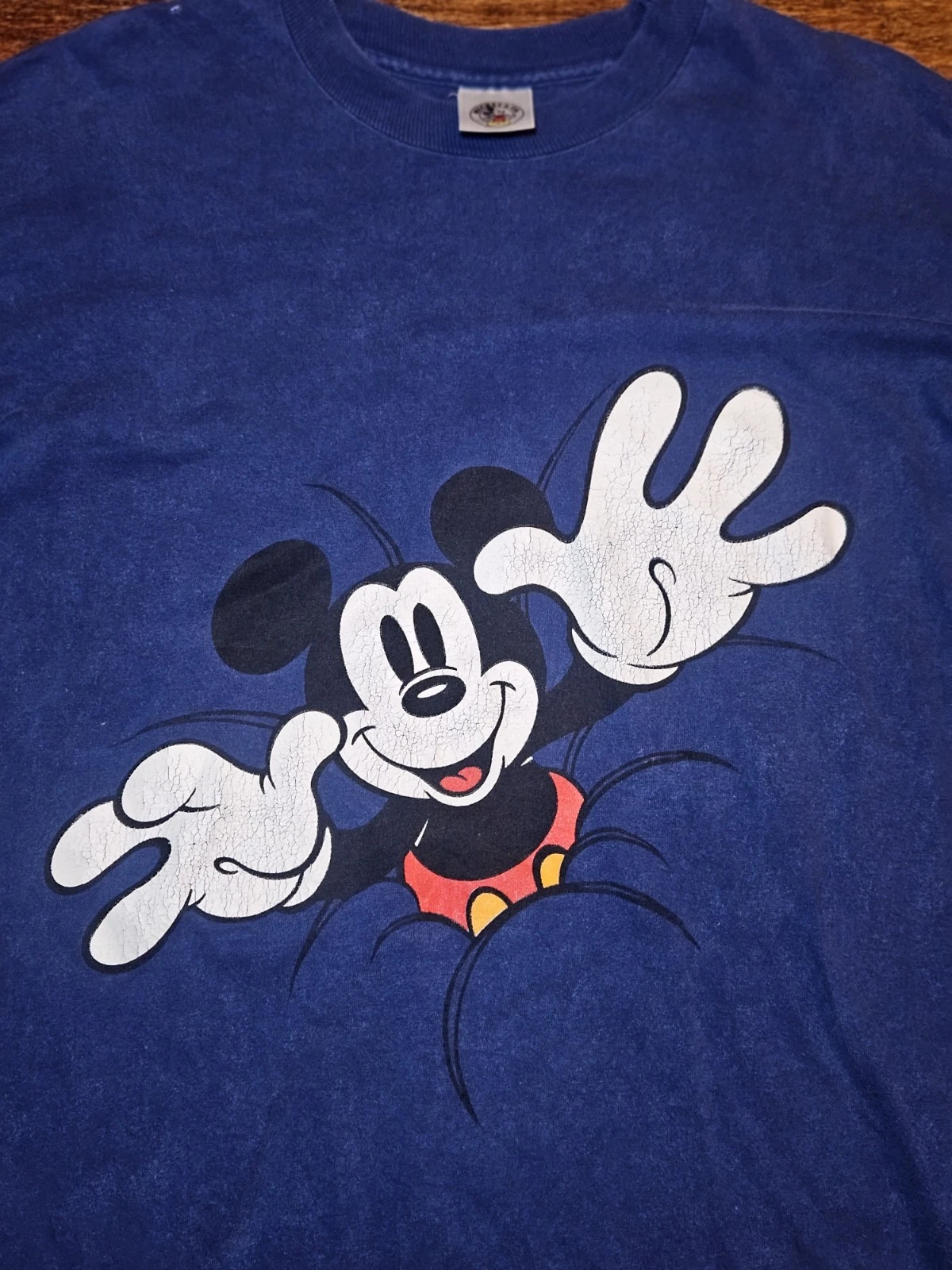 Vintage Unisex Mickey And Co Large Print on Both Sides Top Blue One Size Fits
