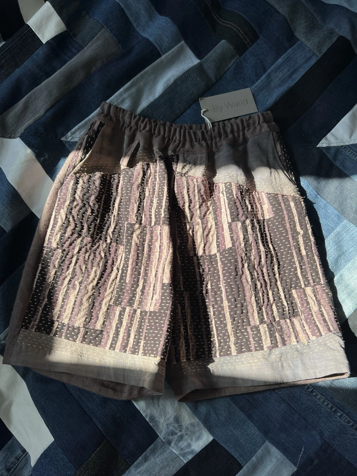 By Walid Brown Blaze Shorts w/Tags - Silk & Linen - Size L