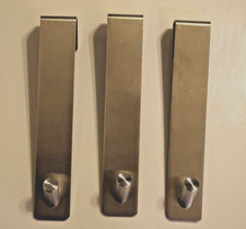 3 Pack Over GLASS  Door Hooks Stainless Steel Towel Robe Bathroom Shower NEW
