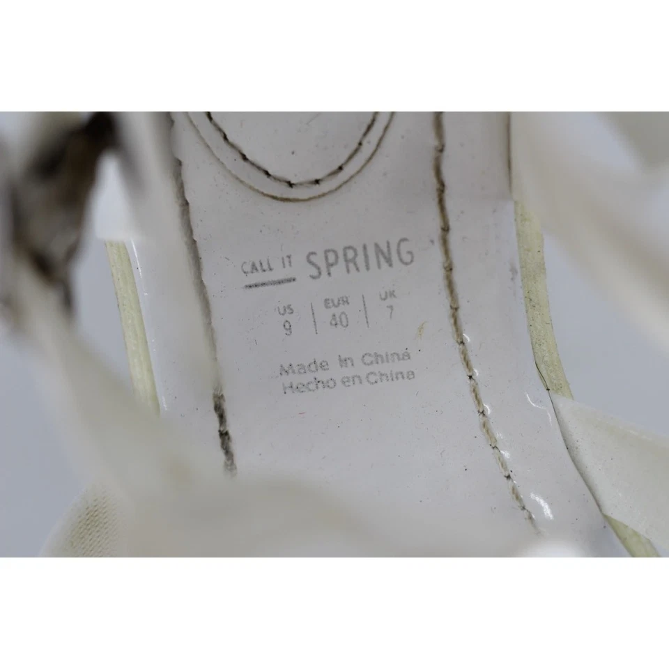 Call It Spring White Mid Low Block Heel Gladiator y2k Strappy Platform Sandals 9 - Image 3 of 4
