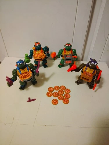 Tmnt Pizza Tossin Turtles Lot Don, Mike, Raph Leo 1993 Vintage Near Complete Set
