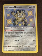 Pokemon Galarian Meowth SV086/SV122 Shiny Holo Rare Holo Shining Fates
