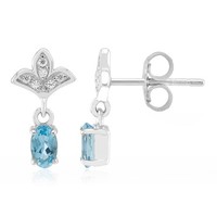 Cavill Ohrringe Damen Sterling Silber Rhodiniert 0,45Ct Aquamarin Blau