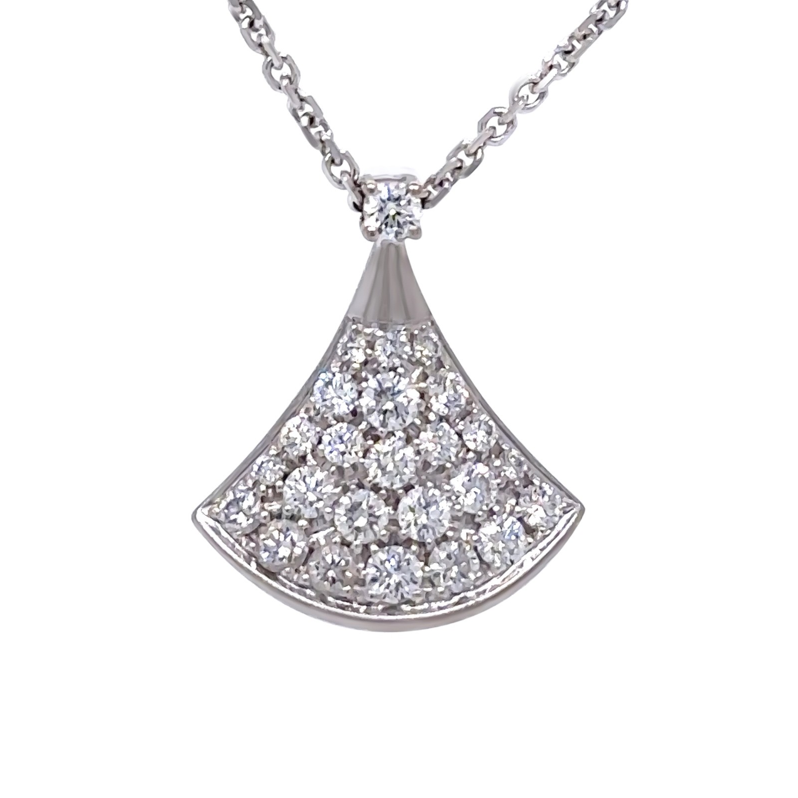 Authentic Bvlgari 18ct White Gold Divas’ Dream Necklace 0.45ct 5.41g RRP $14,650