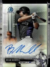2017 BOWMAN CHROME REFRACTOR /499 AUTO BRIAN MUNDELL ROCKIES