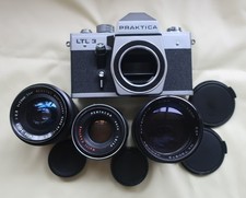 Praktica LTL Camera Pentacon 50/1.8 Haminex 135/2.8 Montgomery Ward 28/2.8
