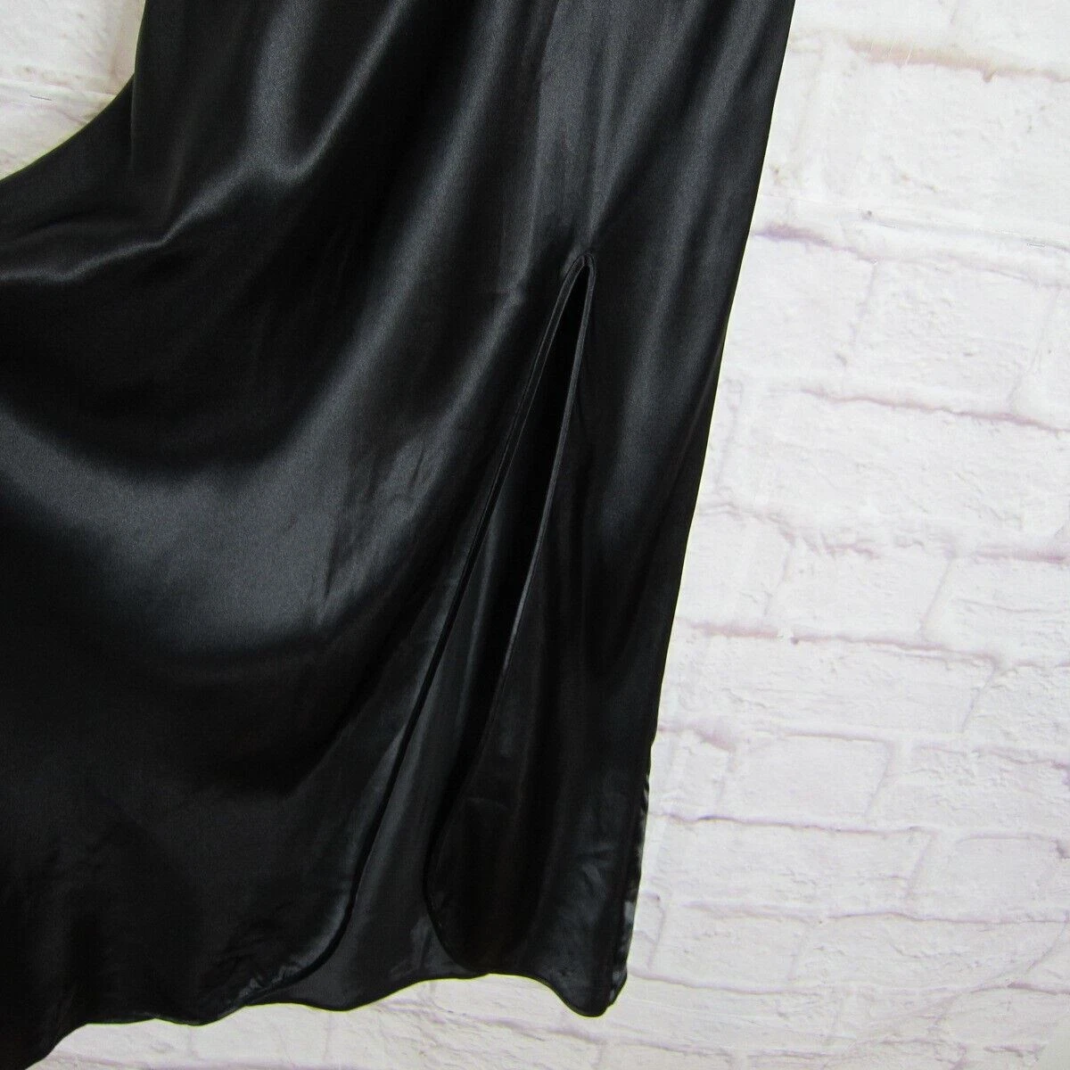 UNDERCOVER Camicia da notte lunga Victoria's Secret G Label vintage nera pizzo raso taglia small