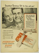 Vintage 1946 EVERSHARP SCHICK INJECTOR RAZOR Full Page Magazine Print Ad