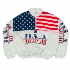 Vintage 80s Surf Style Usa Track Jacket - Xl