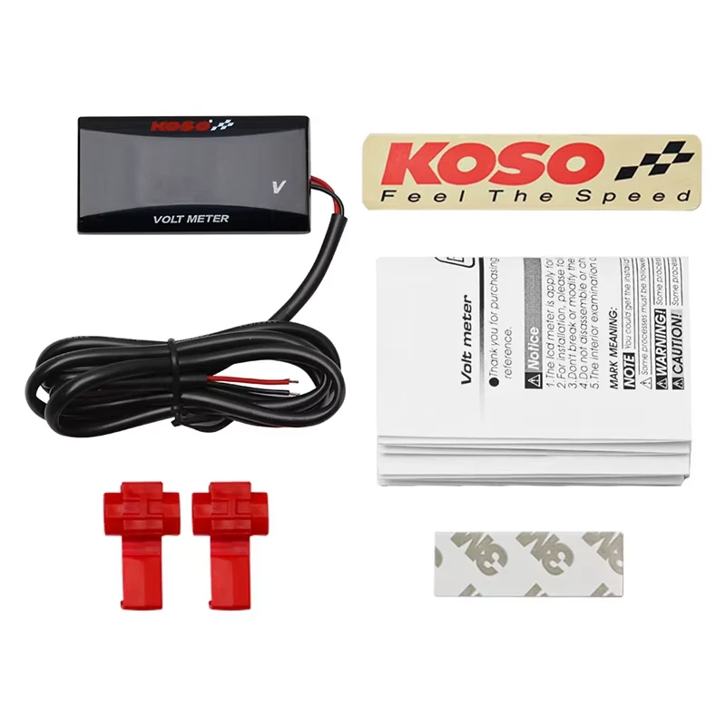 Voltmetro KOSO UNIVERSALE con staffa Sx/Dx per auto moto e scooter 12V-50V lcd  - Immagine 2 di 4