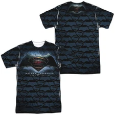 Batman VS Superman Logo Pattern Unisex Adult Halloween Costume T Shirt, S-3XL