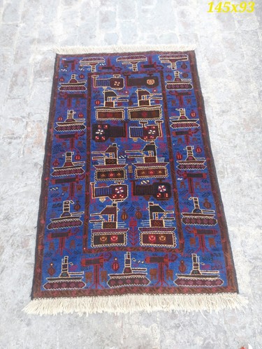 5x3 ft TRADITIONAL AFGHAN SHINDAND BALOCH WAR RUG TRIBLE ART
