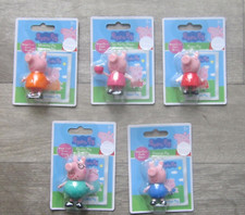Peppa Pig Set 5 Peppa,Tea Party,Daddy,Mum,George 2 1/2"x2" Adorable Set NIP 