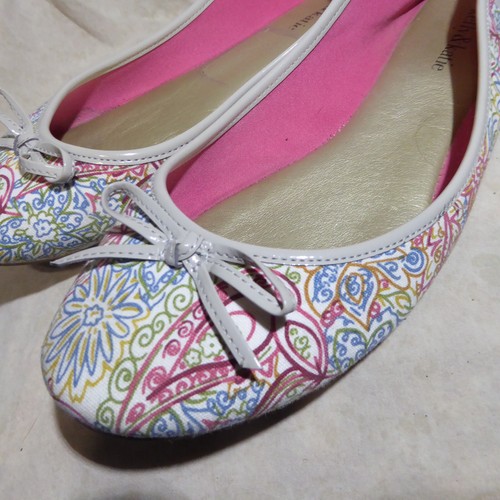 🩰 Kelly & Katie Ballet Flats sz 10 M Multicolor Flower Print Fabric; Bows - Picture 13 of 15