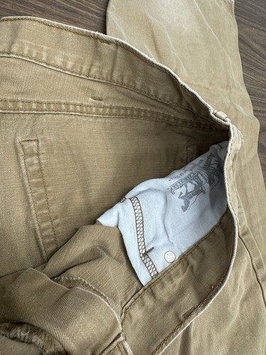 Levis Mens 505 Jeans Size 42x30 Khaki Beige Brown Work Pants Levi Strauss - Picture 5 of 10