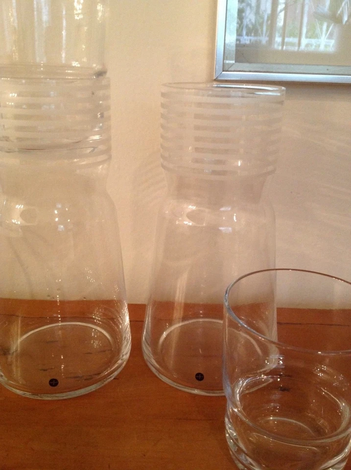 1 Sagaform Water Carafe & Glass - Hand Blown Sweden - Sell New for $84 - Image 2 of 4