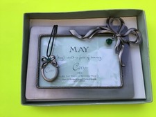 CARR SILVER -MAY- PICTURE FRAME Photo Burns Of Boston CZECH CRYSTAL STONES