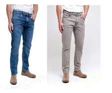 KAM  STRETCH  JEANS  Knitted Denim SLIM FIT Lightwash & Silver Colour