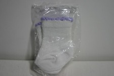 White Anklet Socks w/Lavender Trim for 18" Doll NIP