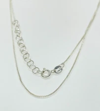 Gorgeous Sparkling Box Chain Necklace 46CM Long 925 Solid Silver 1.50 g #19189
