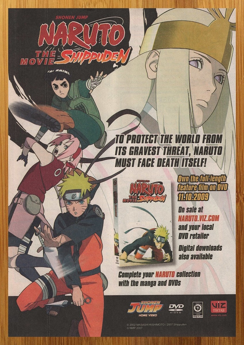 2007 Naruto Shippuden Vintage Print Ad/Poster Anime Movie DVD