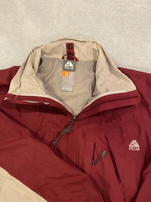 Mens Nike Vintage ACG Rain Jacket Ski Coat Crimson Red Nylon M
