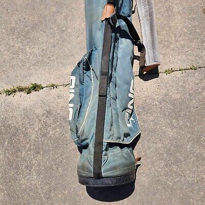 Vintage Ping Karsten Navy Blue Sunday Bag Single Strap Golf Vintage Ping Karsten Navy Blue Sunday Bag Single Strap Golf